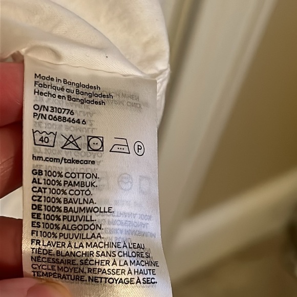 H&M white dress shirt, size 11–12 - Picture 6 of 7